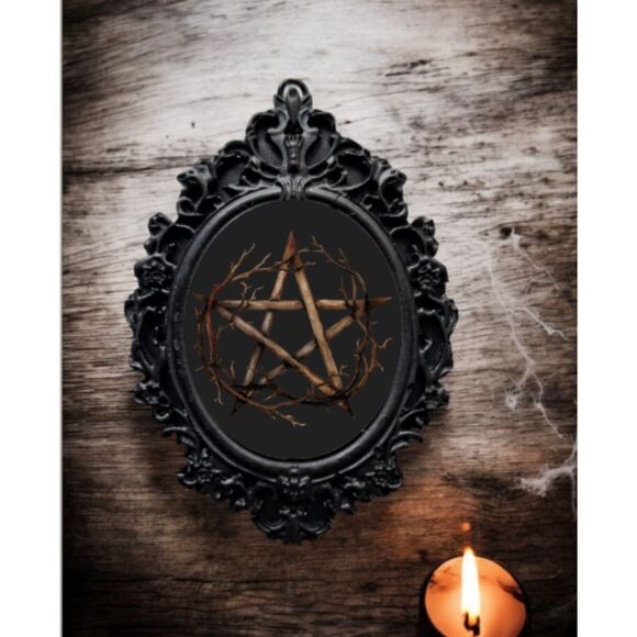Five Pointed Star Wicca Tree Ornament Pendatcle Decoration Pentagram - Picture 1 of 1